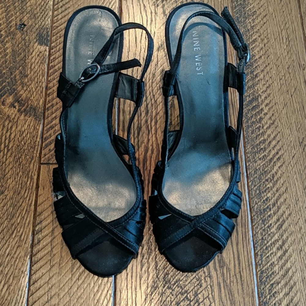 Nine West black dressy heels size 7.5